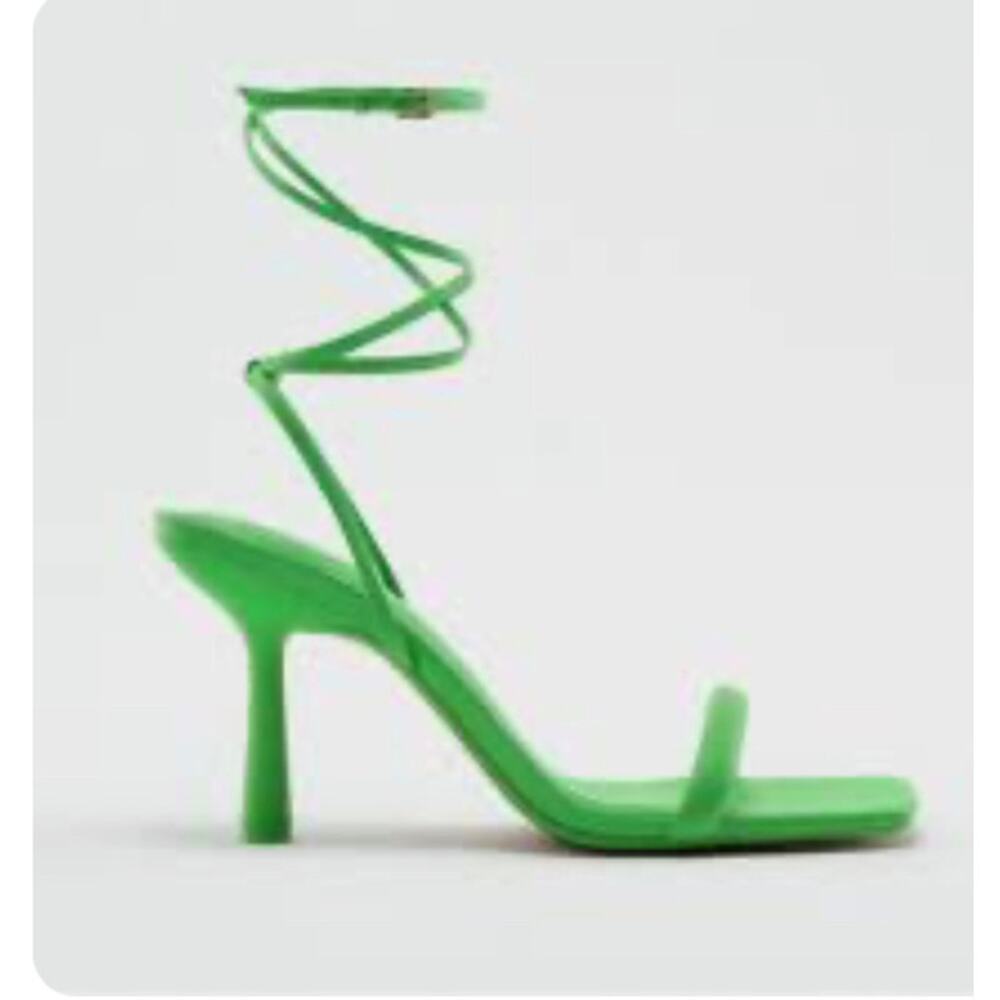 Zara Green Strappy Heels